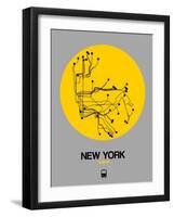 New York Yellow Subway Map-NaxArt-Framed Art Print