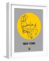 New York Yellow Subway Map-NaxArt-Framed Art Print