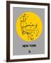 New York Yellow Subway Map-NaxArt-Framed Art Print