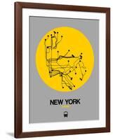 New York Yellow Subway Map-NaxArt-Framed Art Print