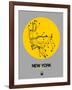 New York Yellow Subway Map-NaxArt-Framed Art Print