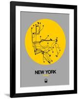 New York Yellow Subway Map-NaxArt-Framed Art Print