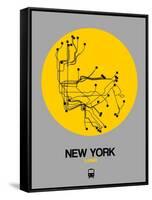 New York Yellow Subway Map-NaxArt-Framed Stretched Canvas