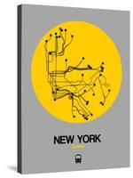 New York Yellow Subway Map-NaxArt-Stretched Canvas