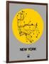 New York Yellow Subway Map-NaxArt-Framed Art Print