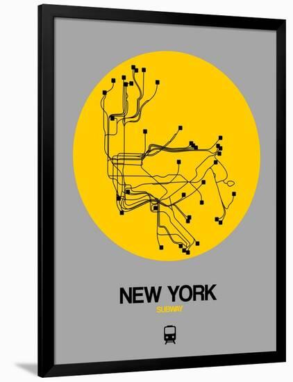 New York Yellow Subway Map-NaxArt-Framed Art Print