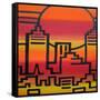 New York-Abstract Graffiti-Framed Stretched Canvas