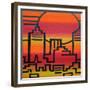 New York-Abstract Graffiti-Framed Giclee Print