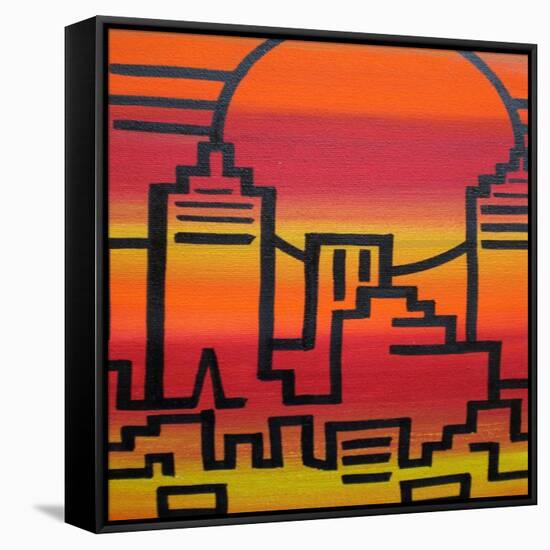 New York-Abstract Graffiti-Framed Stretched Canvas