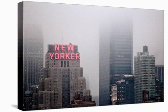 New Yorker Building in Fog NYC-null-Stretched Canvas