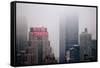 New Yorker Building in Fog NYC-null-Framed Stretched Canvas