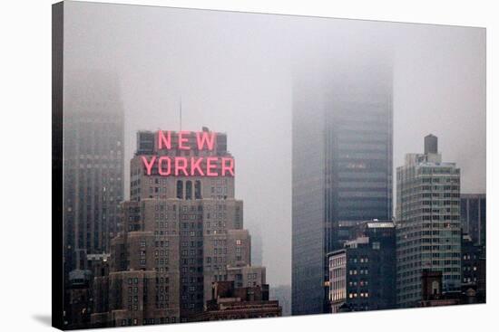 New Yorker Building in Fog NYC-null-Stretched Canvas