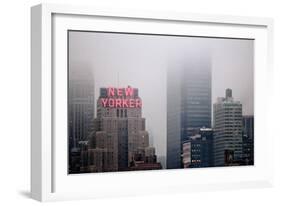 New Yorker Building in Fog NYC-null-Framed Photo