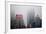 New Yorker Building in Fog NYC-null-Framed Photo