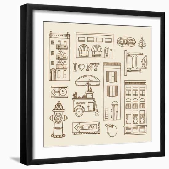 New Yourk-vector pro-Framed Art Print