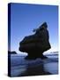 New Zealand, Coromandel Peninsula, Cathedral Cove, Tuff Stone Rock in the Sea-Thonig-Stretched Canvas