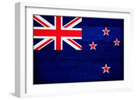 New Zealand Flag Design with Wood Patterning - Flags of the World Series-Philippe Hugonnard-Framed Art Print