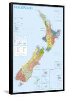 NEW ZEALAND MAP-null-Framed Poster