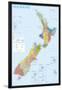 NEW ZEALAND MAP-null-Lamina Framed Poster