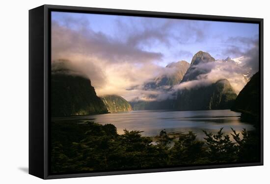 New Zealand Milford Sound During a Storm-null-Framed Stretched Canvas