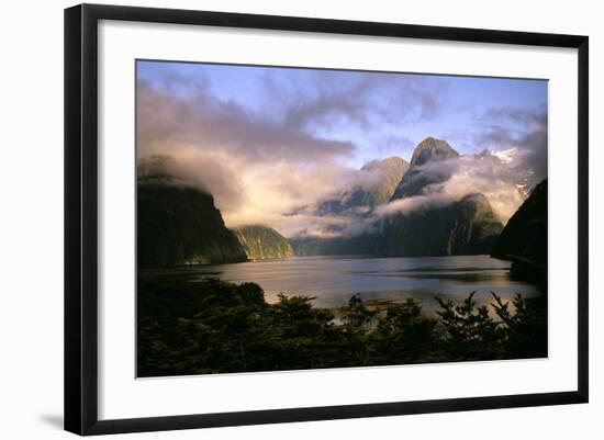 New Zealand Milford Sound During a Storm-null-Framed Photographic Print