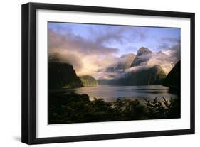 New Zealand Milford Sound During a Storm-null-Framed Photographic Print