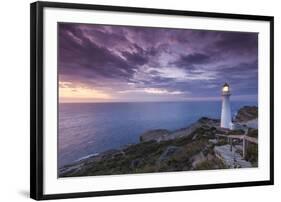 New Zealand, North Island, Castlepoint. Castlepoint Lighthouse-Walter Bibikow-Framed Photographic Print