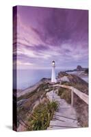 New Zealand, North Island, Castlepoint. Castlepoint Lighthouse-Walter Bibikow-Stretched Canvas