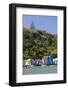 New Zealand, North Island, Paremata. Houses along Porirua Harbor-Walter Bibikow-Framed Photographic Print