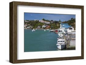 New Zealand, North Island, Paremata. Houses along Porirua Harbor-Walter Bibikow-Framed Photographic Print