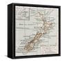 New Zealand Old Map-marzolino-Framed Stretched Canvas