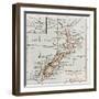 New Zealand Old Map-marzolino-Framed Art Print