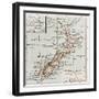 New Zealand Old Map-marzolino-Framed Art Print