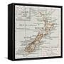 New Zealand Old Map-marzolino-Framed Stretched Canvas