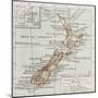 New Zealand Old Map-marzolino-Mounted Art Print