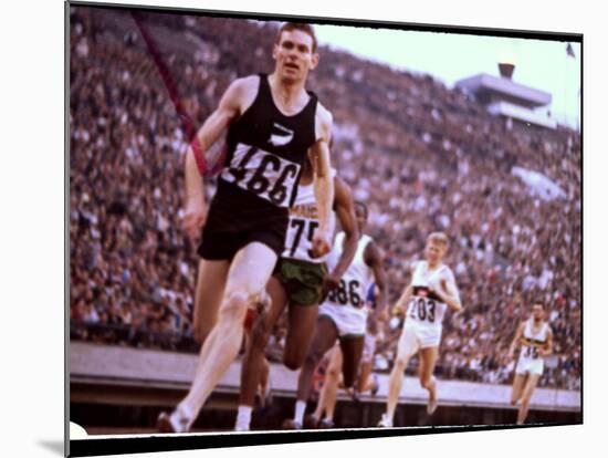 New Zealand's Peter Snell in Action at the Summer Olympics-John Dominis-Mounted Premium Photographic Print