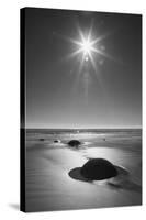 New Zealand, South Island. BW starburst over Moeraki Boulders Scenic Reserve.-Jaynes Gallery-Stretched Canvas