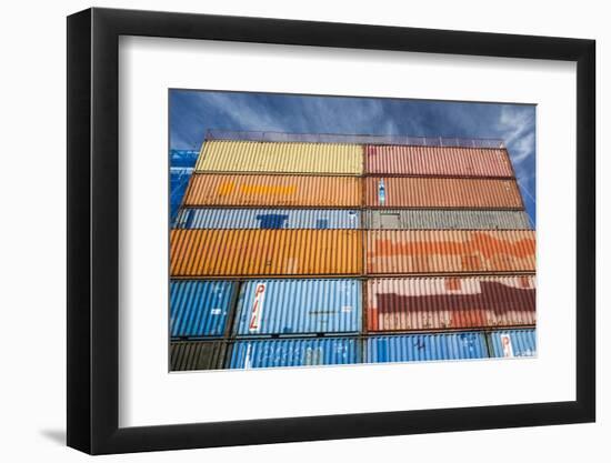 New Zealand, South Island, Christchurch, cargo container buildings-Walter Bibikow-Framed Photographic Print