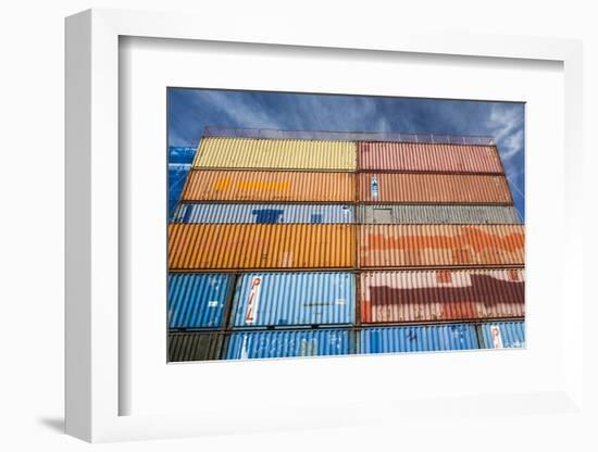 New Zealand, South Island, Christchurch, cargo container buildings-Walter Bibikow-Framed Photographic Print