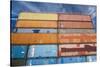 New Zealand, South Island, Christchurch, cargo container buildings-Walter Bibikow-Stretched Canvas