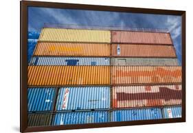 New Zealand, South Island, Christchurch, cargo container buildings-Walter Bibikow-Framed Photographic Print