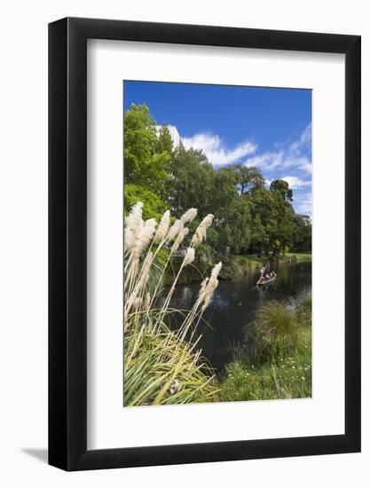 New Zealand, South Island, Christchurch, punting on the Avon River-Walter Bibikow-Framed Photographic Print