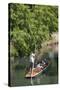 New Zealand, South Island, Christchurch, punting on the Avon River-Walter Bibikow-Stretched Canvas