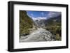 New Zealand, South Island, Fox Glacier Village, Fox Glacier hikers along Fox River-Walter Bibikow-Framed Photographic Print