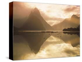 New Zealand, South Island, Milford Sound, Mitre Peak at Sunset-Dominic Webster-Stretched Canvas