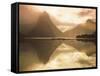 New Zealand, South Island, Milford Sound, Mitre Peak at Sunset-Dominic Webster-Framed Stretched Canvas