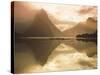 New Zealand, South Island, Milford Sound, Mitre Peak at Sunset-Dominic Webster-Stretched Canvas