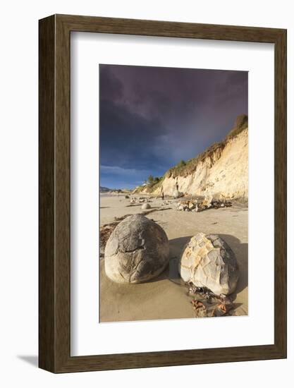 New Zealand, South Island, Otago, Moeraki, Moeraki Boulders, dawn-Walter Bibikow-Framed Photographic Print