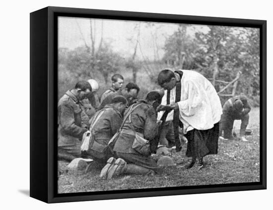 New Zealand Troops Taking Holy Communion, World War I-null-Framed Stretched Canvas