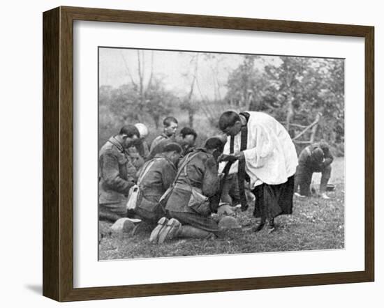 New Zealand Troops Taking Holy Communion, World War I-null-Framed Giclee Print
